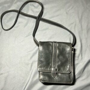Black Vintage Leather Crossbody Purse